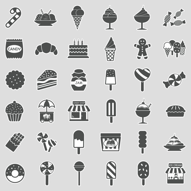 糖果店图标。贴纸设计。矢量插图。图片下载