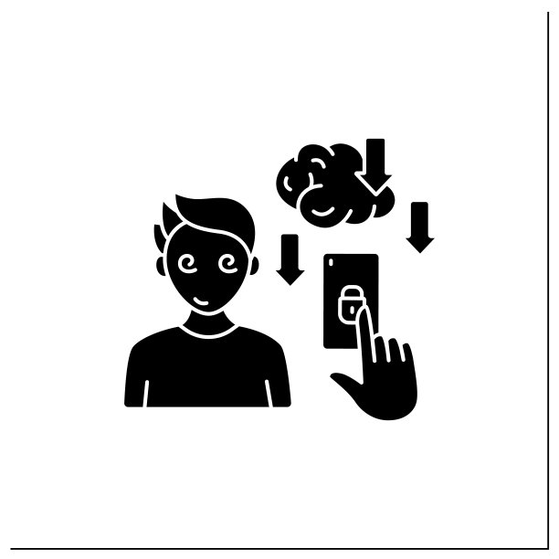 智能手机成瘾字形图标图片下载