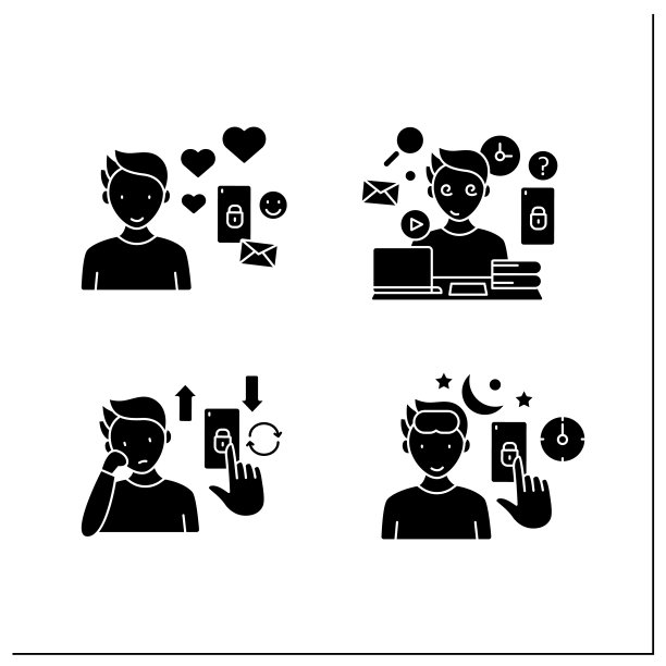 智能手机成瘾字形图标设置图片下载