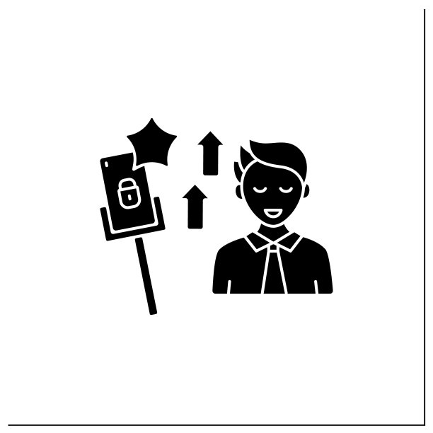 智能手机成瘾字形图标图片下载