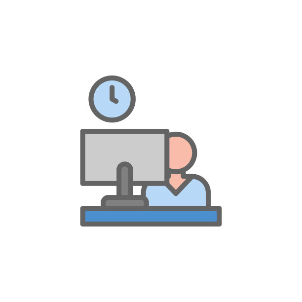 工作人员笔记本电脑在办公室轮廓彩色图标。元素商业插图线条彩色图标。符号和符号可以用于网页，徽标，移动应用程序，UI, UX图片下载