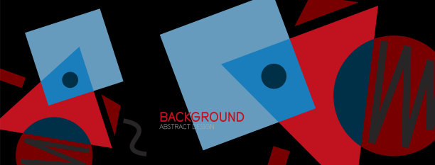 抽象的背景。方块、线条、三角形、圆圈构成。壁纸，横幅，背景，登陆页的技术或商业概念图片下载