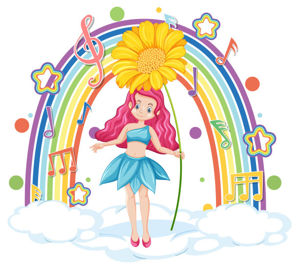 美丽的仙女站在彩云上图片下载