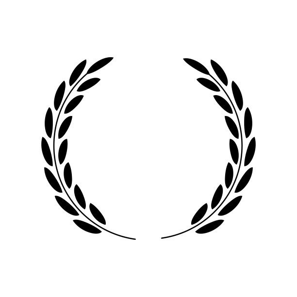 月桂小麦花环标志图标。简单插图的月桂小麦花环标志向量图片下载