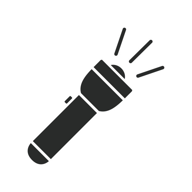 手电筒图标矢量设计插图图片下载