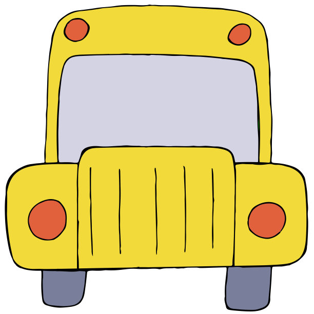 黄色校车，彩色矢量插图涂鸦风格图片下载