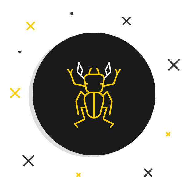 线甲虫鹿图标孤立在白色的背景图片下载