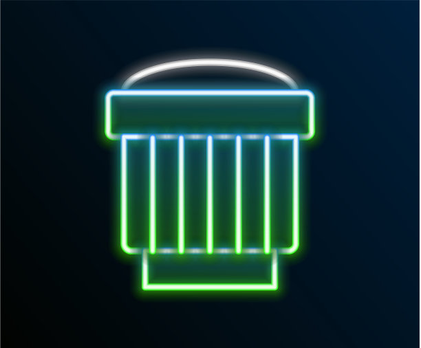 发光的霓虹灯线相机照片镜头图标孤立图片下载