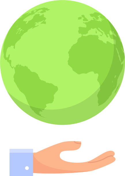 地球手持棕榈孤立图标上的白色图片下载