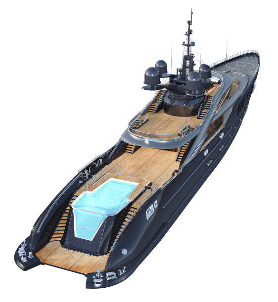 白色背景下的豪华游艇图片下载