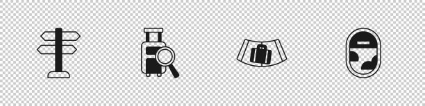 设置道路交通标志遗失行李传送带图片下载