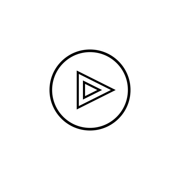 播放按钮图标是黑色的透明背景。矢量圆形符号音频和视频播放器图片下载