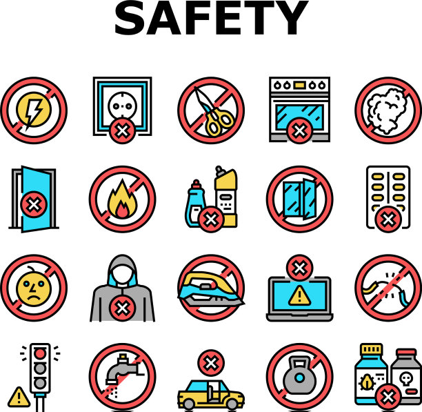 儿童生命安全收集图标设置图片下载