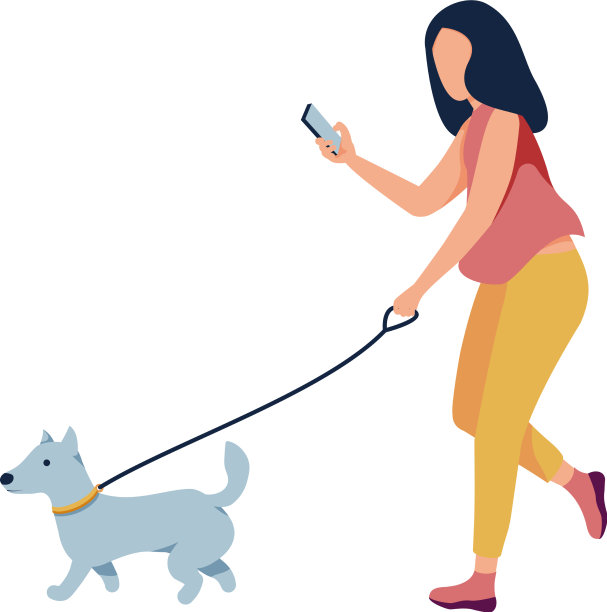 走路狗illusration图片下载