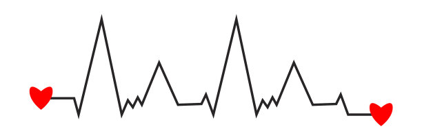 心跳的心电图上有两颗红心图片下载