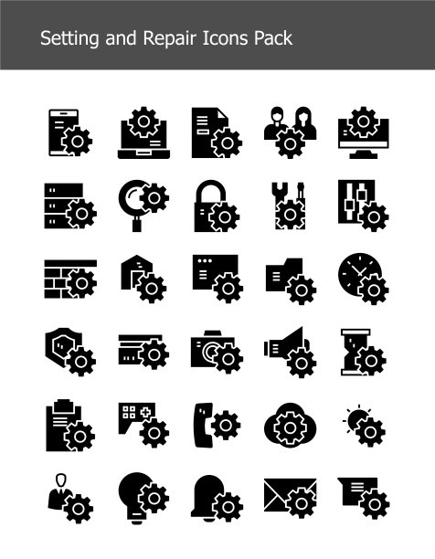 设置和修复实体字形轮廓图标图片下载