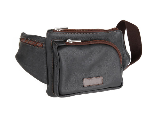 新的黑色皮带袋孤立的白色背景图片下载