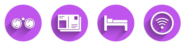 设置双筒望远镜护照和签证章床和图片下载