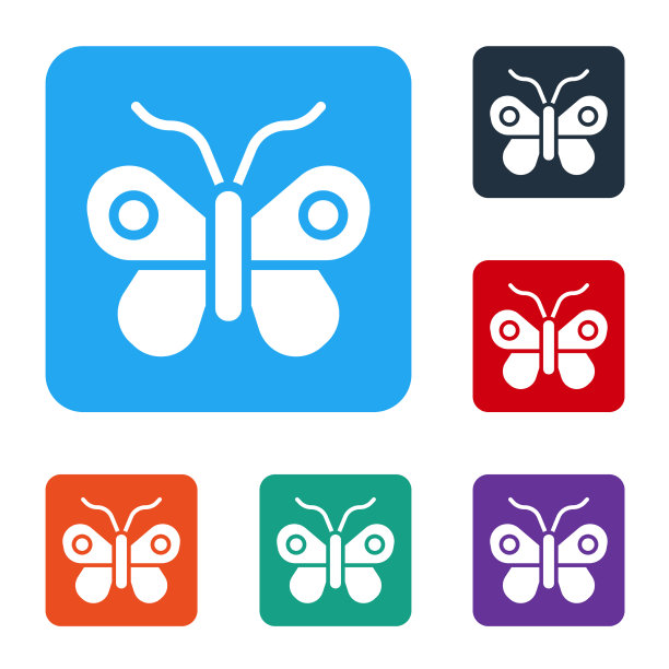 白色蝴蝶图标孤立在白色背景图片下载