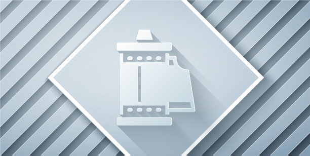 剪纸相机老式胶卷卷墨盒图标图片下载