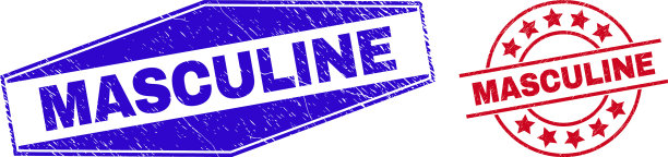 男性雕花圆形和六角形邮票图片下载