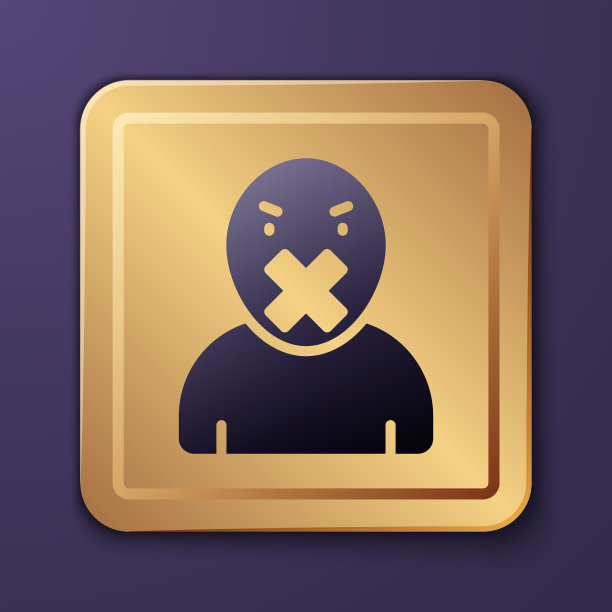 紫色审查和自由言论概念图标图片下载