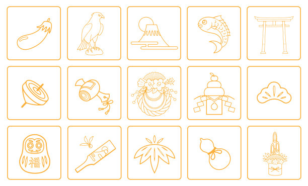 矢量图标的新年贺卡图片下载