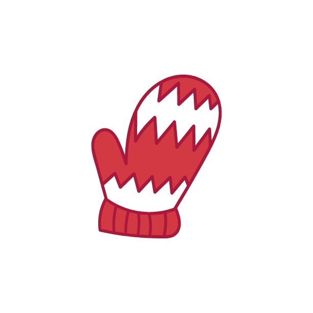 手绘冬季针织连指手套向量图片下载