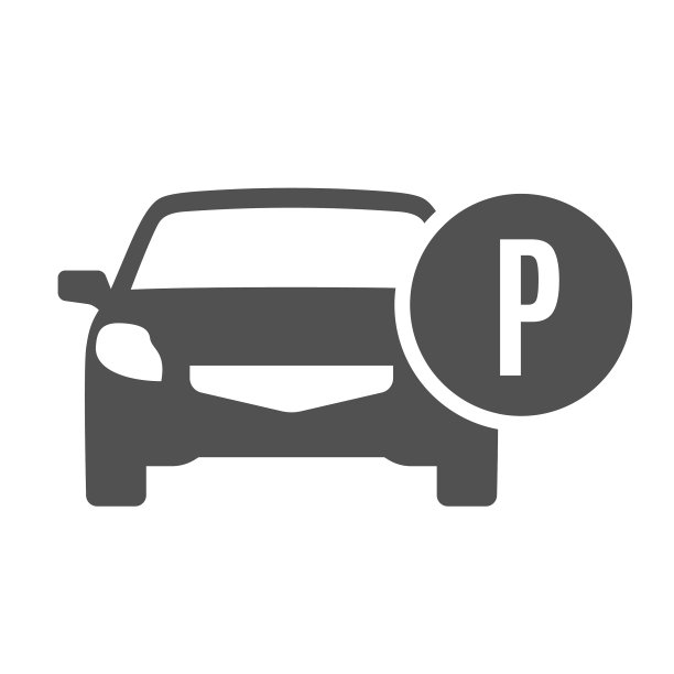 简单的单色停车场图标平坦图片下载