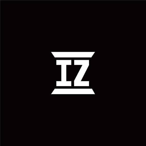 伊兹标志与柱形设计字母组合图片下载