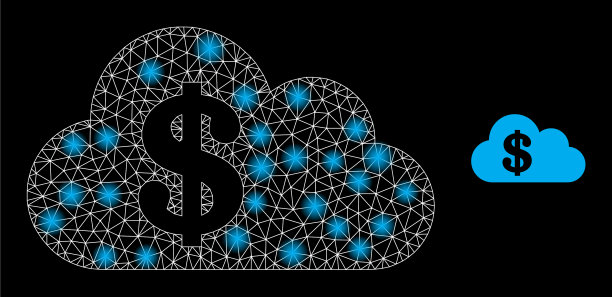 多边形网络具有网格银行云的魔力图片下载