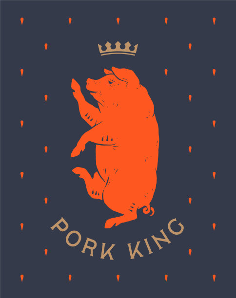 猪肉猪模板标签复古复古印花图片下载