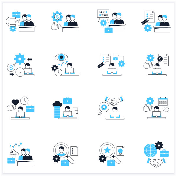 人才管理平面图标设置图片下载