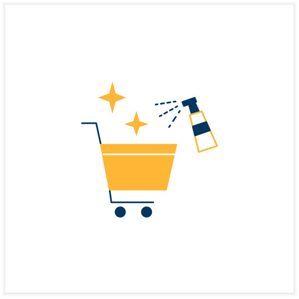 清洗购物车平面图标图片下载