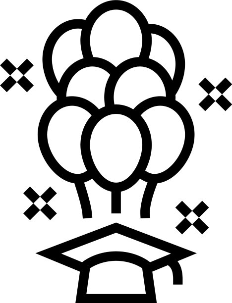 毕业派对庆祝气球线图标图片下载