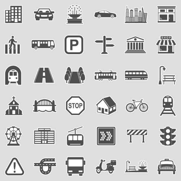 城市图标。贴纸设计。矢量插图。图片下载