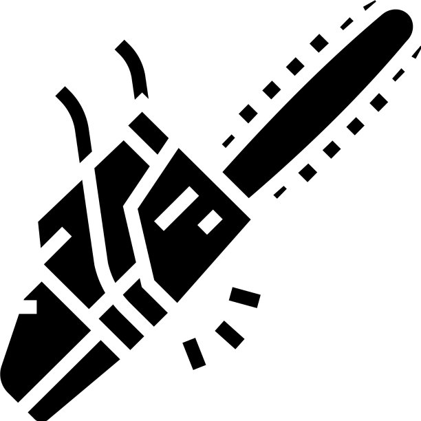 电锯设备字形图标图片下载