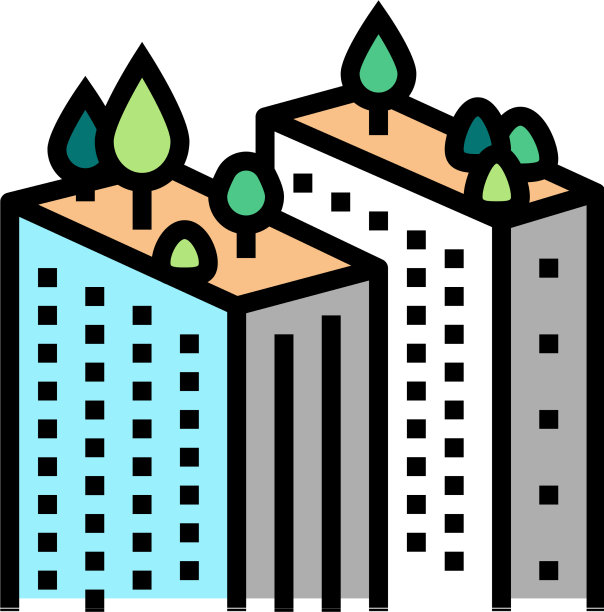 树园艺摩天大楼的rocolor图标图片下载