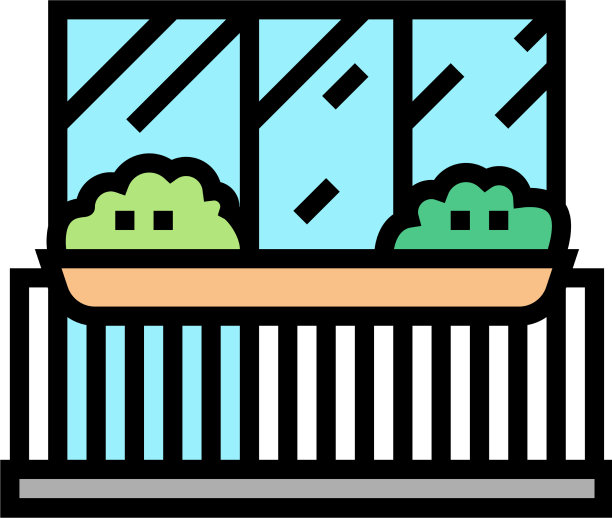 阳台上种上彩色图标图片下载