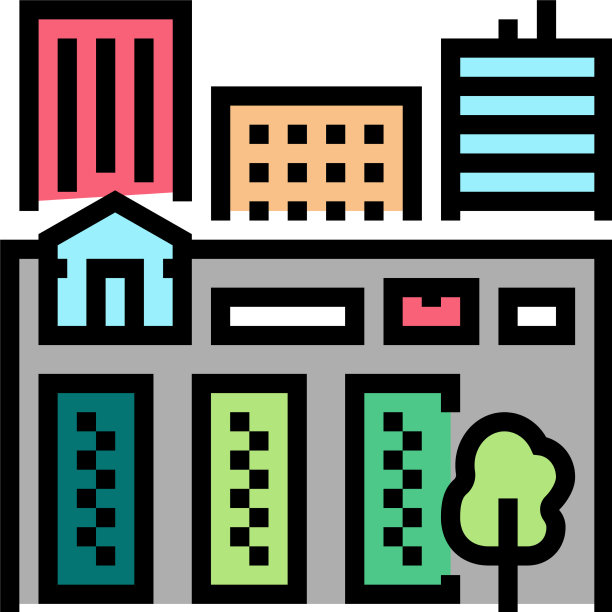 植物花园在城市颜色图标图片下载