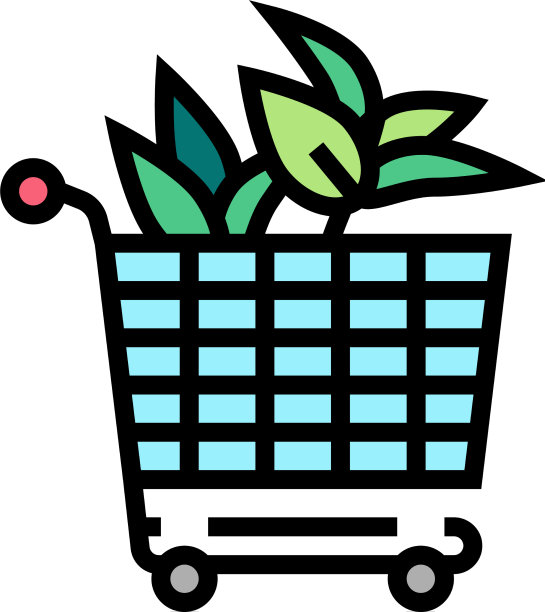 购买植物在花卉商店颜色图标图片下载