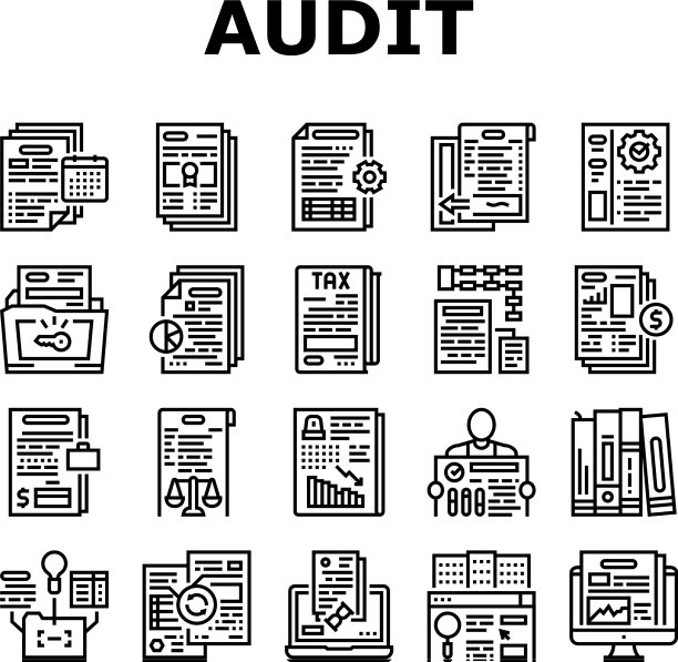 商业财务审计收集图标设置图片下载