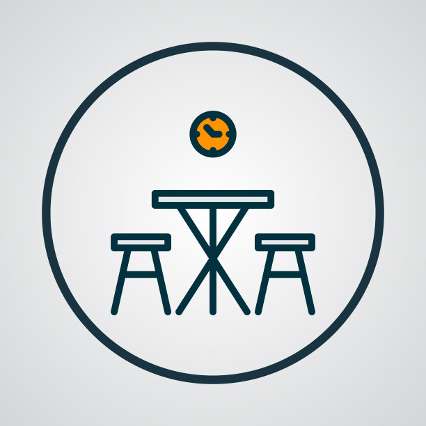 厨房餐桌图标彩色线条象征尊贵图片下载