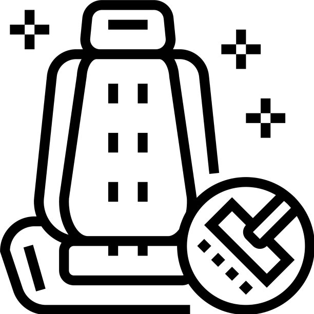 椅座清洗洗车服务线图标图片下载