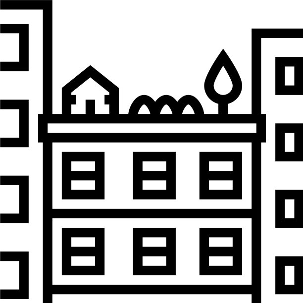 建筑线上生长植物图标图片下载