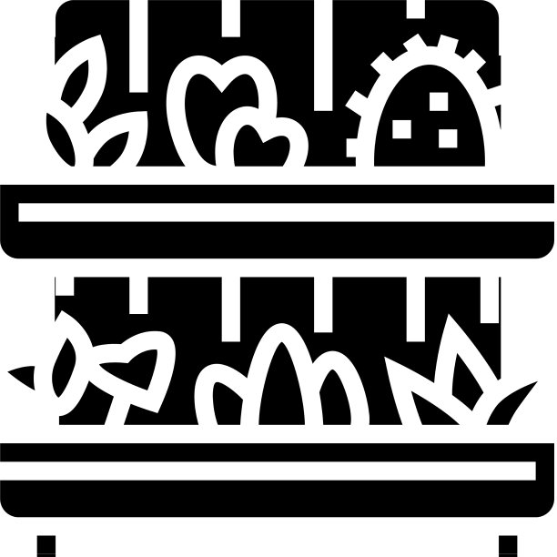 家用花盆中的植物字形图标图片下载