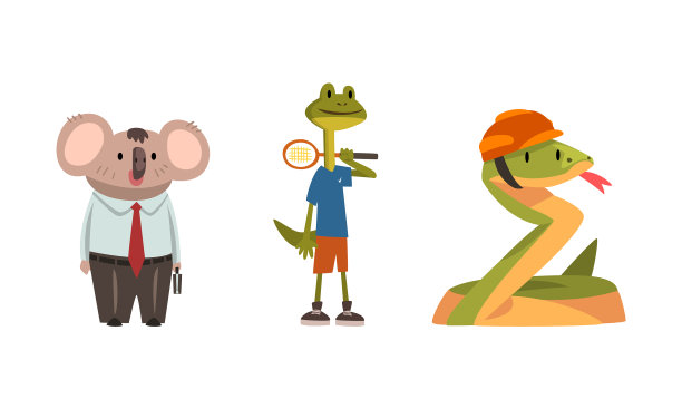 人性化的动物不同的职业图片下载