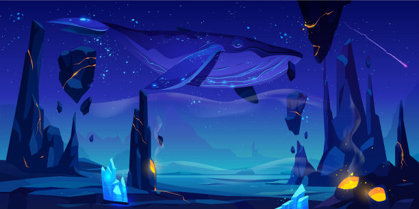 鲸鱼在深海遨游图片下载