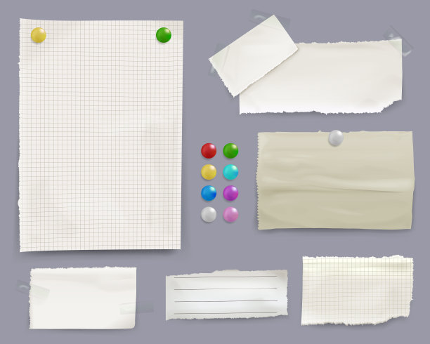 便条和纸别针图片下载