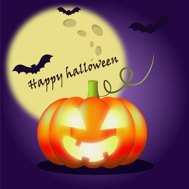 快乐的万圣节夜月亮图片下载